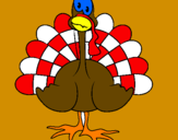 Coloring page Turkey painted byindian