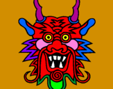 Coloring page Dragon face painted byjon-jon