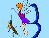 Coloring page Fairy and butterfly painted byMaIIna