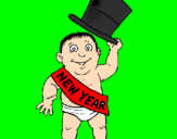 Coloring page Baby New Year painted byjt carrot