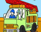Coloring page Fire engine painted byMarga