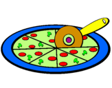 Coloring page Pizza painted byCaleb