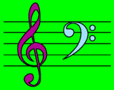Coloring page Treble and bass clefs painted bycamryn