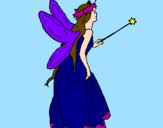 Coloring page Fairy with long hair painted bydiana