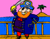 Coloring page Pirate on deck painted byBuford the red
