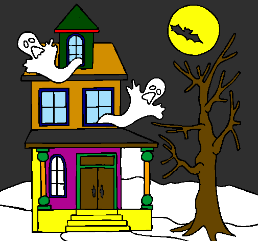 Colored page Ghost house painted by gsselle