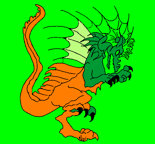 Dragon with claws out