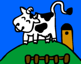 Coloring page Happy cow painted bychofitas