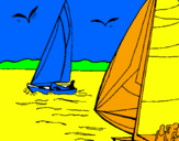 Coloring page Sails at high sea painted bygabe