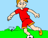 Coloring page Playing football painted byDennisse