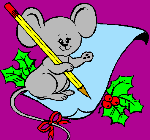 Mouse with pencil and paper