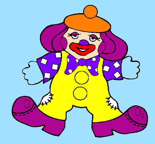 Clown with big feet