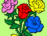 Coloring page Bunch of roses painted byMarga