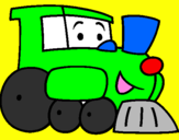 Coloring page Train painted bycar