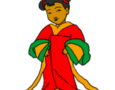 Coloring page Chinese girl painted byjordan