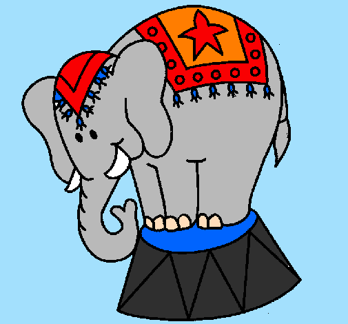 Coloring page Performing elephant painted bydaniela 