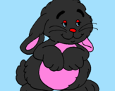 Coloring page Affectionate rabbit painted byMIGETA E D.A.