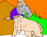 Coloring page Centaur with bow painted byblas