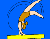 Coloring page Exercising on pommel horse painted bykarla 