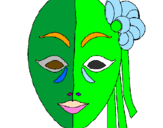 Coloring page Italian mask painted byaandrea
