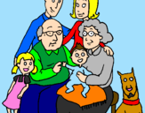Coloring page Family  painted bycilla