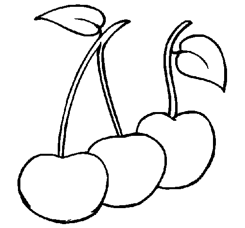 Coloring page cherries painted byGary