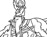 Coloring page Cowgirl painted byMajo