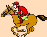 Coloring page Horse race painted byandreita
