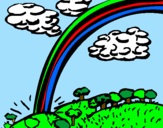 Coloring page Rainbow painted byzz