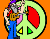 Coloring page Hippy musician painted byDesi