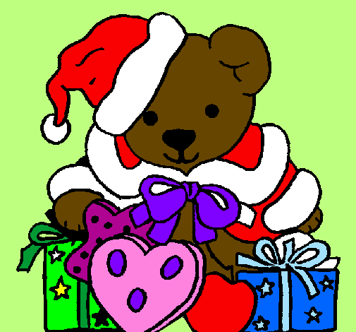 Little bear with Christmas hat