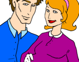 Coloring page Father and mother painted byanaflavia