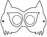 Coloring page Raccoon mask painted byab