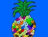 Coloring page pineapple painted byjessica  age  10