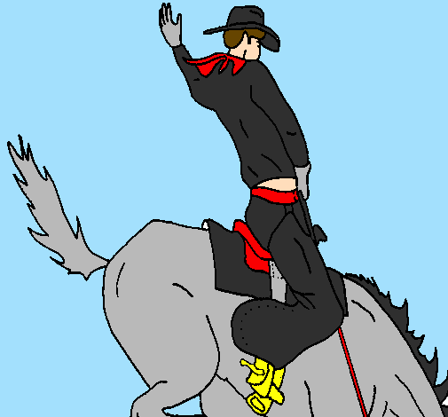 Cowboy on horseback