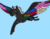 Coloring page Pegasus in flight painted byDennisse