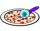 Coloring page Pizza painted bypedro