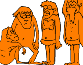 Coloring page Evolution of man painted byasd