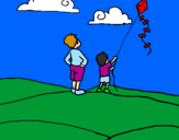Coloring page Kite painted bynm