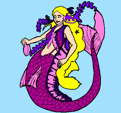 Mermaid with long hair