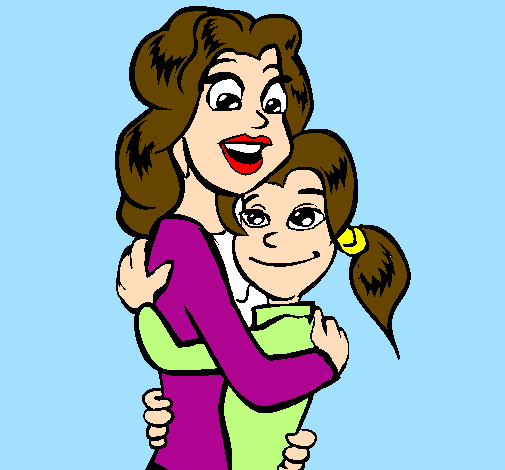 Mother and daughter embraced