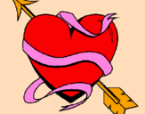 Coloring page Heart with arrow painted byLANA