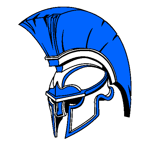 Coloring page Helmet painted byblue knight