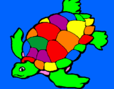 Coloring page Turtle painted bykira