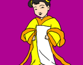 Coloring page Chinese girl painted byyoeli