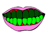 Coloring page Mouth and teeth painted byRachel  Jones