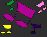 Coloring page Musical notes painted byStephanie