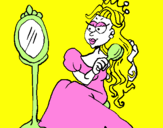 Coloring page Princess and mirror painted byeroyk;