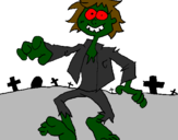 Coloring page Zombie painted byzombie