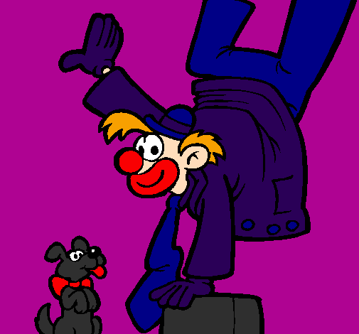 Clown and dog
